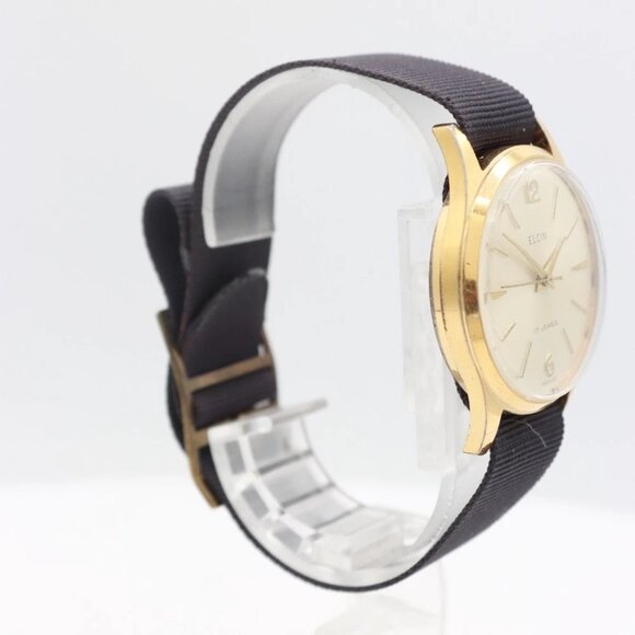 Vintage Elgin 8903 Sunburst Men's Mechanical Wristwatch 720 France Gold Tone - Picture 2 of 5